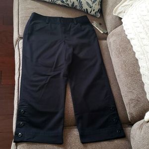 Charter Club black Katherine fit cropped button ankle pants